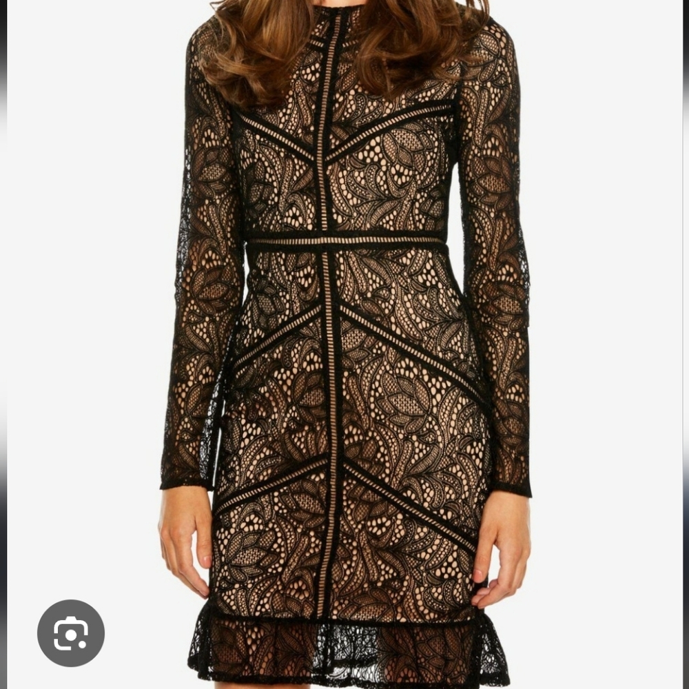 Bardot Sasha Lace Sheath Flounced Hem Dress Size 10 NWT